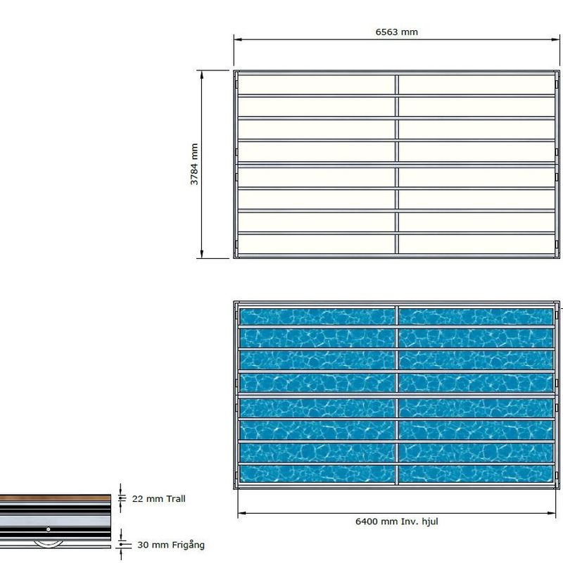 Aqvisdeck Singledeck Skyvbart terassedekke 3,5x6 meter