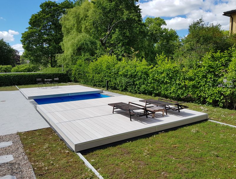 Aqvisdeck Skyvbart terassedekke 3,75x7,5 meter